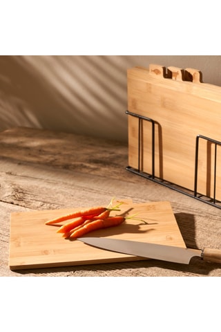 4 taglieri in bambù - 28 x 24 x 7 cm