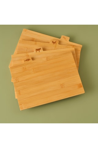 4 taglieri in bambù - 28 x 24 x 7 cm