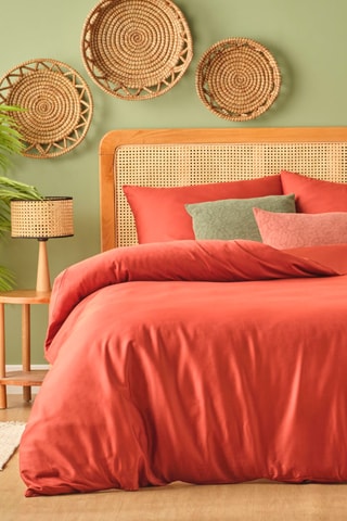 Parure copripiumino in cotone - 57 fili/cm² - Rosso mattone