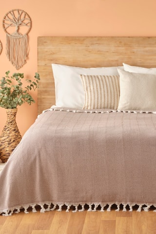 Copriletto in cotone - 57 fili/cm² - Marrone