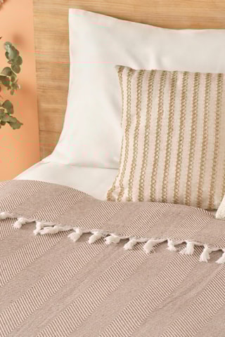 Copriletto in cotone - 57 fili/cm² - Marrone