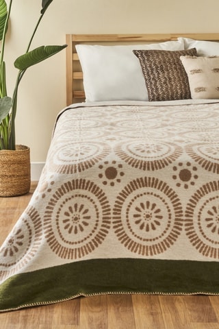 Copriletto in cotone - 57 fili/cm² - Beige e marrone