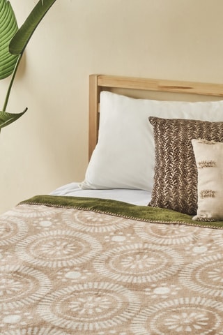 Copriletto in cotone - 57 fili/cm² - Beige e marrone