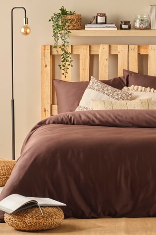 Parure copripiumino in cotone - 57 fili/cm² - Marrone