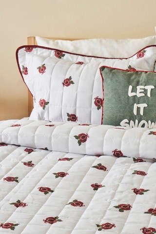 Parure letto in poliestere - 57 fili/cm² - Rosso e bianco