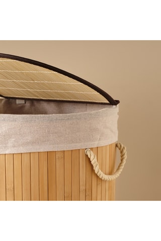 Cesto bucato in bambù - Neutro - 35 x 61 cm