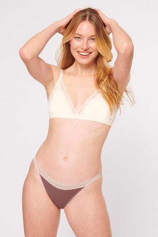 2 tangas GO Ribbed H - Marron et écru