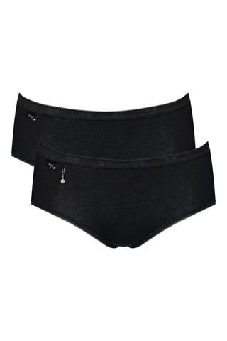 2 shortys taille haute Basic H Pearl Midi - Noir