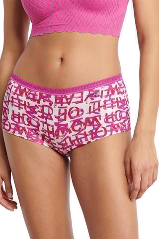 3 shortys en coton biologique Go Crush - Ecru et fuchsia
