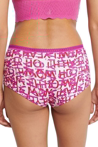 3 shortys en coton biologique Go Crush - Ecru et fuchsia