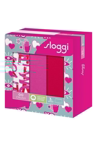 3 shortys en coton biologique Go Crush - Ecru et fuchsia