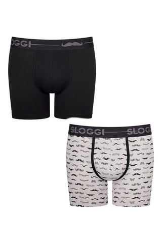 2 boxers Go Movember  - Blanc, noir et gris