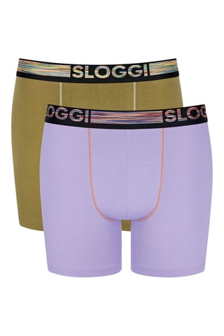 2 boxers men GO ABC - Violet et vert olive