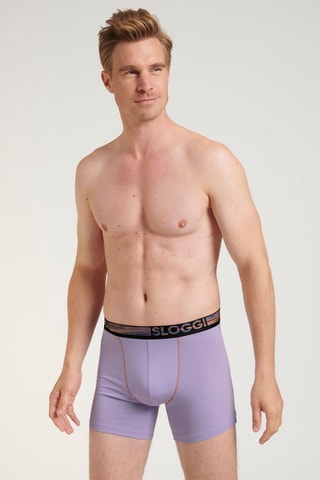 2 boxers men GO ABC - Violet et vert olive