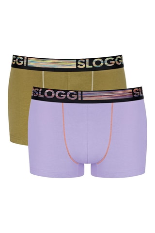 2 boxers Natural H Hipster - Marron et violet