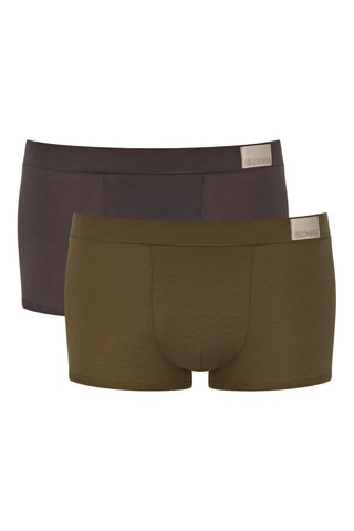 2 boxers Go Natural - Kaki et marron