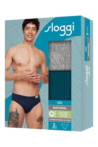 2 slips GO Natural  - Bleu et gris