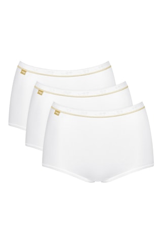 3 culottes taille haute Basic Gold - Blanc