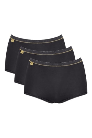 3 culottes taille haute Basic Gold - Noir
