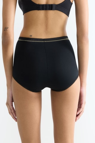 3 culottes taille haute Basic Gold - Noir