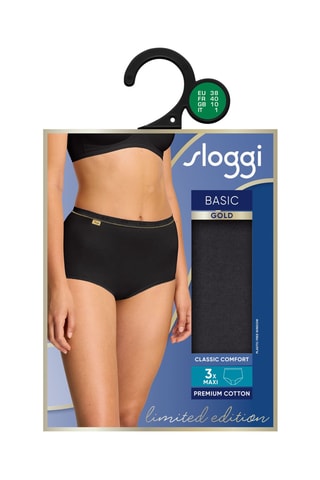 3 culottes taille haute Basic Gold - Noir