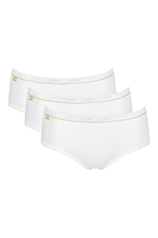 3 culottes taille haute Basic Gold - Blanc