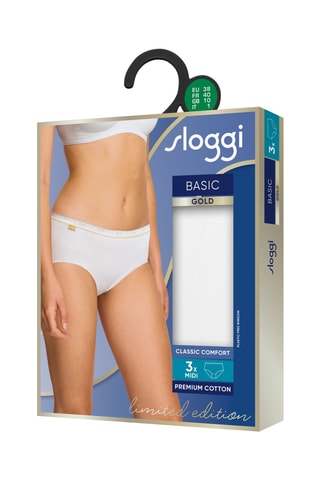 3 culottes taille haute Basic Gold - Blanc