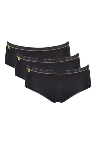 3 culottes taille haute Basic Gold - Noir