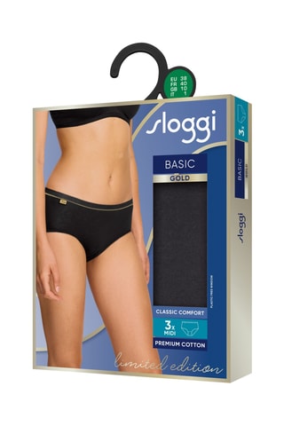 3 culottes taille haute Basic Gold - Noir