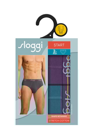 2 slips Start Midi - Violet et bleu canard