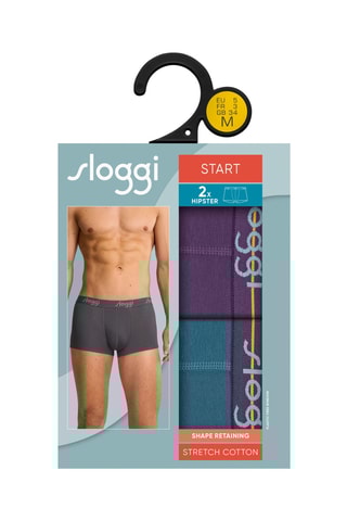 2 boxers Start Hipster - Violet et bleu canard