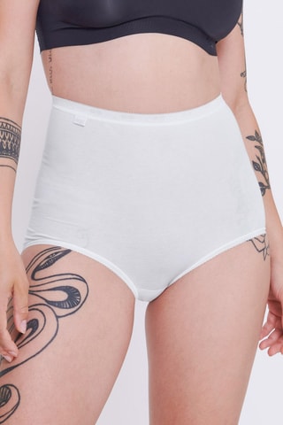 4 shortys taille haute Basic + - Blanc