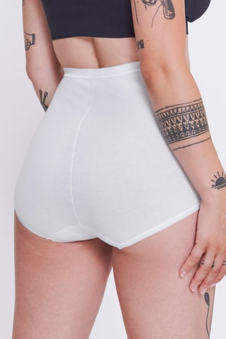 4 shortys taille haute Basic + - Blanc