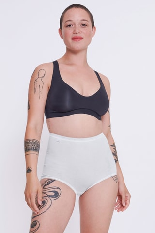 4 shortys taille haute Basic + - Blanc