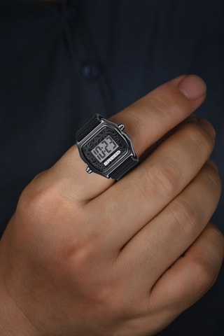 Silicone Digitaal Ringhorloge - Zwart