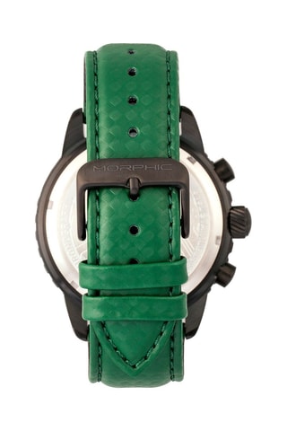 Leren Quartz Horloge M51 series Groen en Donkergrijs