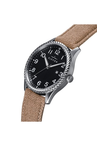 Leren Quartz Horloge Crosswind Beige en Zwart