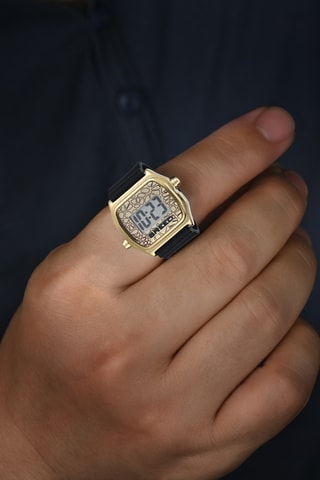 Silicone Digitaal Ringhorloge - Zwart