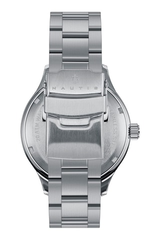 Stalen Quartz Horloge Deacon Zilverkleurig en Groen - Nautis