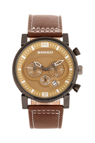 Leren Quartz Horloge Ryker Donkerbruin en Zwart