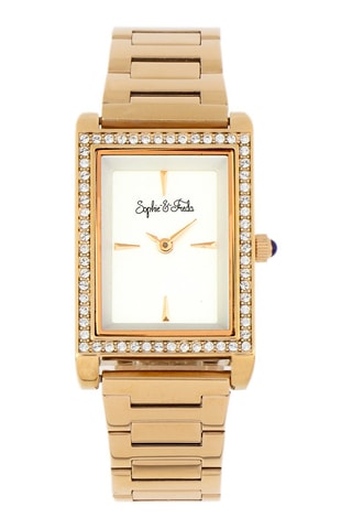 Stalen Quartz Horloge Goudkleurig en Wit