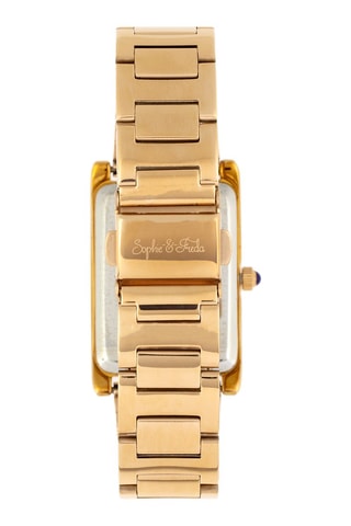 Stalen Quartz Horloge Goudkleurig en Wit