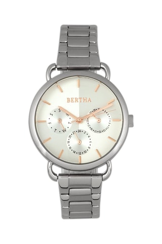 Stalen Quartz Horloge Zilverkleurig en Roségoudkleurig - Bertha