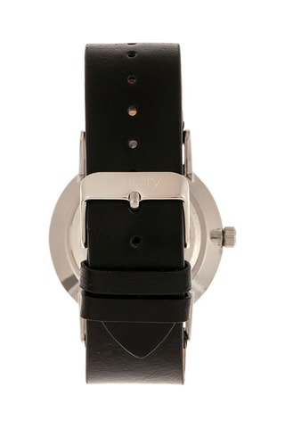 Leren Quartz Horloge The 5100 Simplify   Zwart en Zilverkleurig