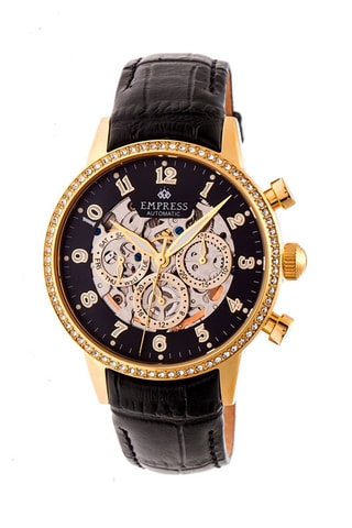 Automatisch Leren Horloge Beatrice Zwart en Goudkleurig