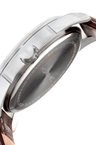 Leren Quartz Horloge M63 - Bruin