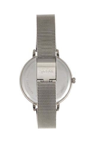 Stalen Quartz Horloge Zilverkleurig en turquoise - Sophie & Freda