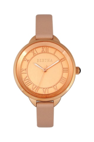 Leren Quartz Horloge Madison  Oudroze en Roségoudkleurig
