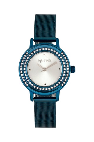 Legering Quartz Horloge met Swarovski® Kristallen Cambridge - Blauw en Wit