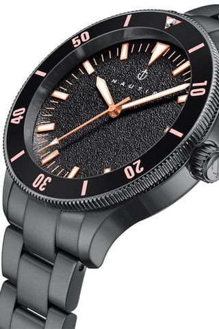 Stalen Quartz Horloge Deacon Zwart - Nautis